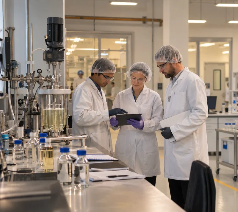 Production equipment on a pharmaceutical manufacturing floor